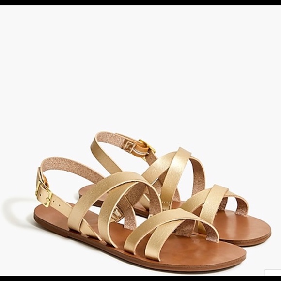 J. Crew Factory Shoes - J. CREW FACTORY- GOLD STRAPPY SANDALS